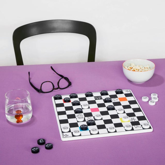 Contemporary Keith Haring Backgammon Checkers Set Game Art Wood Limited Edition New by Vilac For Sale - Image 3 of 4