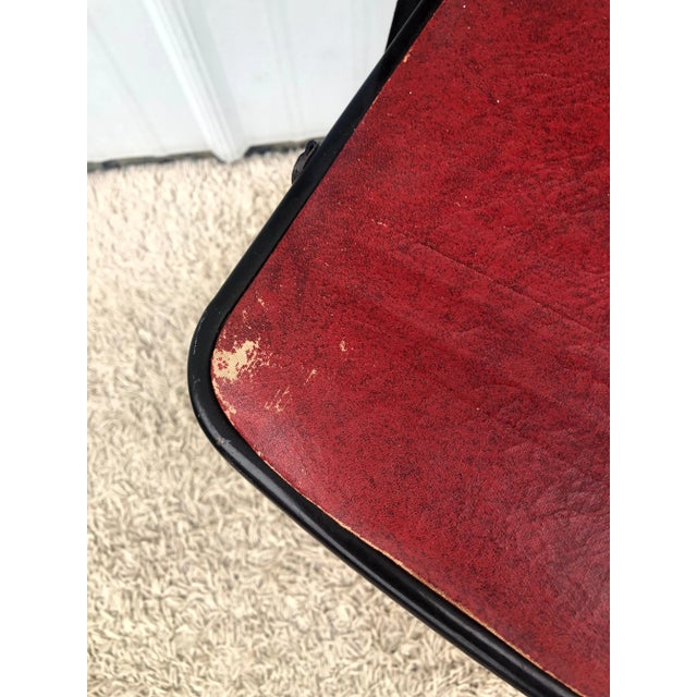 Vintage Steel & Vinyl Folding Chairs - a Pair For Sale - Image 10 of 11