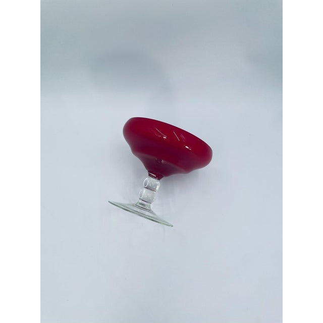 Vintage Red Glass Goblet, 1975 For Sale - Image 3 of 7
