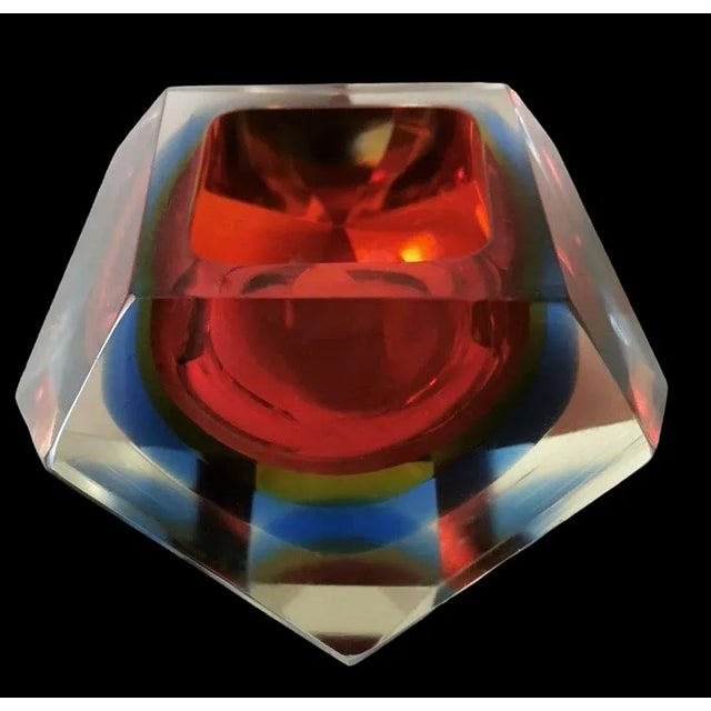 Mid-Century Modern Mandruzzato Style Murano Ashtray "Vetro Sommerso" For Sale - Image 3 of 12