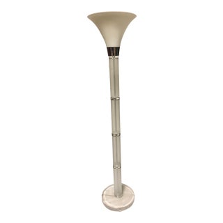 Frosted Acrylic Lucite Torchiere Floor Lamp For Sale