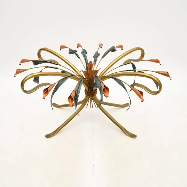 1970s Vintage Gilt Metal Coffee Table by Hans Kogl, 1970 For Sale - Image 5 of 8