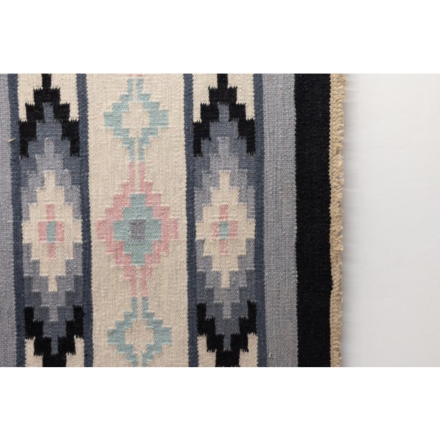 1960s Mid-Century Swedish Kilim in Tones of Grey, 1960s For Sale - Image 5 of 6