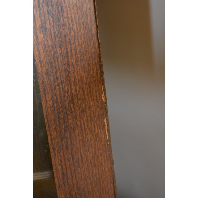 Antique Empire Oak Curved Bowfront Glass Curio Display Cabinet Paw Feet & Carved Lions For Sale - Image 18 of 18
