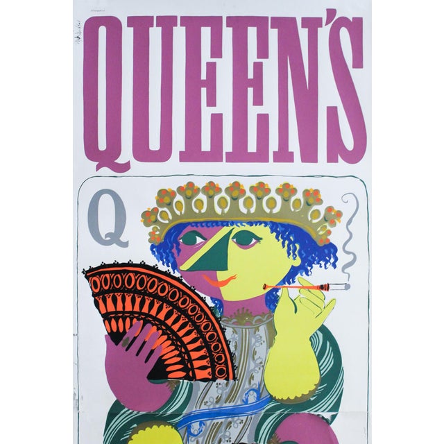 1950's Danish Screenprint Poster, Queen's (Playing Cards) 2 Sheet Poster For Sale - Image 4 of 7