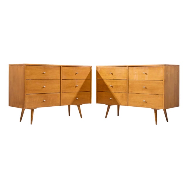 Paul McCobb for Planner Group Mid Century 6 Drawer Lowboy Dresser - Pair For Sale