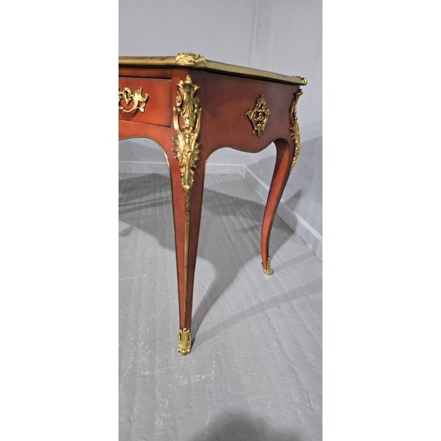 Red Laquered Bureau Plat Desks, 1900s, Set of 2 For Sale - Image 9 of 18