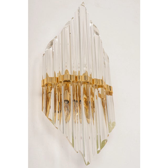 Italian Crystal Glass Wall Lights in the Style of Venini, 1970s, Set of 2 For Sale - Image 8 of 9