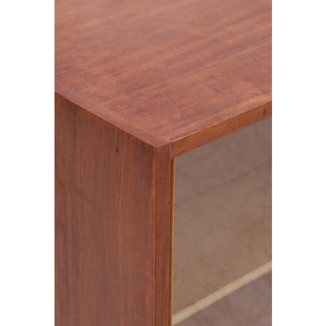 Brown Vintage Walnut Display Cabinet with Glass Sliding Doors For Sale - Image 8 of 13