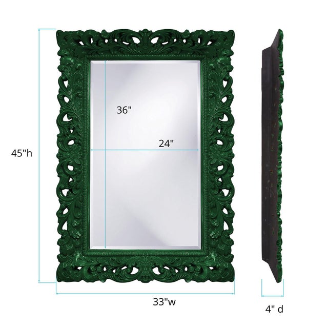 Green Barcelona Mirror - Glossy Hunter Green For Sale - Image 8 of 10