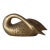 1970s Stylized Brass Swan Sculpture Patina Mid Century Hollywood Regency For Sale
