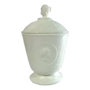 Late 19th Century Atterbury Milk Glass Jar