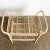 1980s Boho Chic Woven Ribbon Rattan Two Tier Bar Cart For Sale - Image 5 of 10