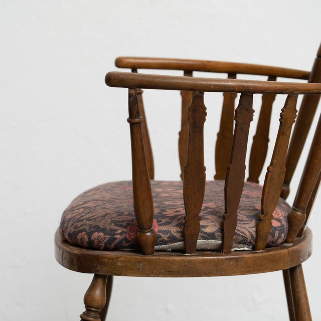 Vintage English Wood Armchair, 1950s For Sale - Image 15 of 16