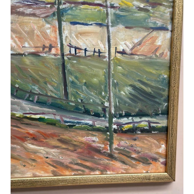 Alexander Roos, Landscape, 1950s, Oil Painting on Panel, Framed For Sale - Image 8 of 18