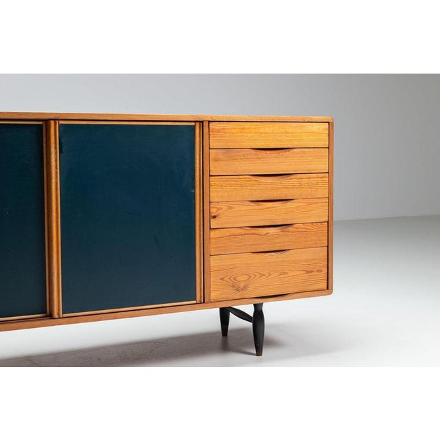 Blue Pirkka Sideboard by Ilmari Tapiovaara for Laukaan Puu, 1940 For Sale - Image 8 of 18