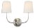 Vendome Double Sconce in Polished Nickel with Linen Shades Designer: Thomas O'Brien Finish: Polished Nickel Height: 14"...