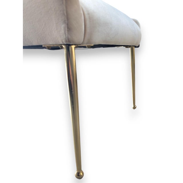 Set of 6 Anthropologie Ellory Dining Chairs — Velvet, Brass Legs For Sale - Image 9 of 11