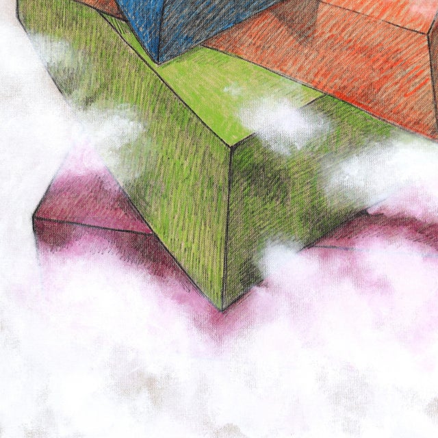 Looking at the Swallow Birds - Large Painting on Canvas Original Artwork by Mohamad Khayata For Sale In Los Angeles - Image 6 of 11