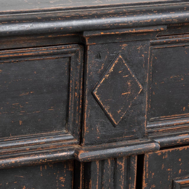 19th Century Swedish Black Painted Pine Sideboard Buffet For Sale - Image 10 of 18