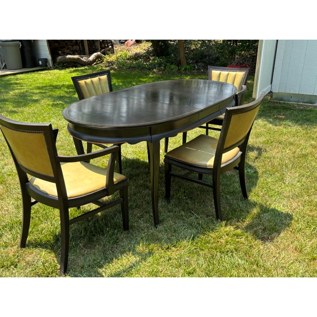 American Vintage Wisconsin Chair Co. Dining Table + 6 Chairs – Made in Usa For Sale - Image 3 of 11
