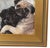 Two Pug Dogs hugging portrait study, acrylic painting on artist panel. Included are the antiqued gold wood frame and...