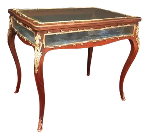 Louis XV Style Mahogany Curio Display Table With Bronze Mounts