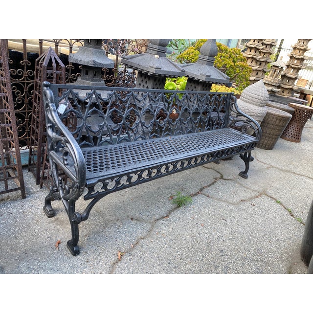 Black Cast Iron Garden Bench | Chairish (640 x 640 Pixel)