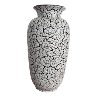 Vintage Vase in Crackle Ceramic For Sale
