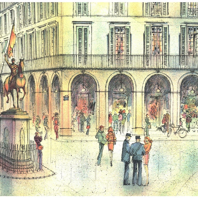 Artist: Rolf Rafflewski Title: Place Jeanne d'Arc, Paris Year: 1981 Signed: Yes Medium: Lithograph Paper Size: 22 x 30...