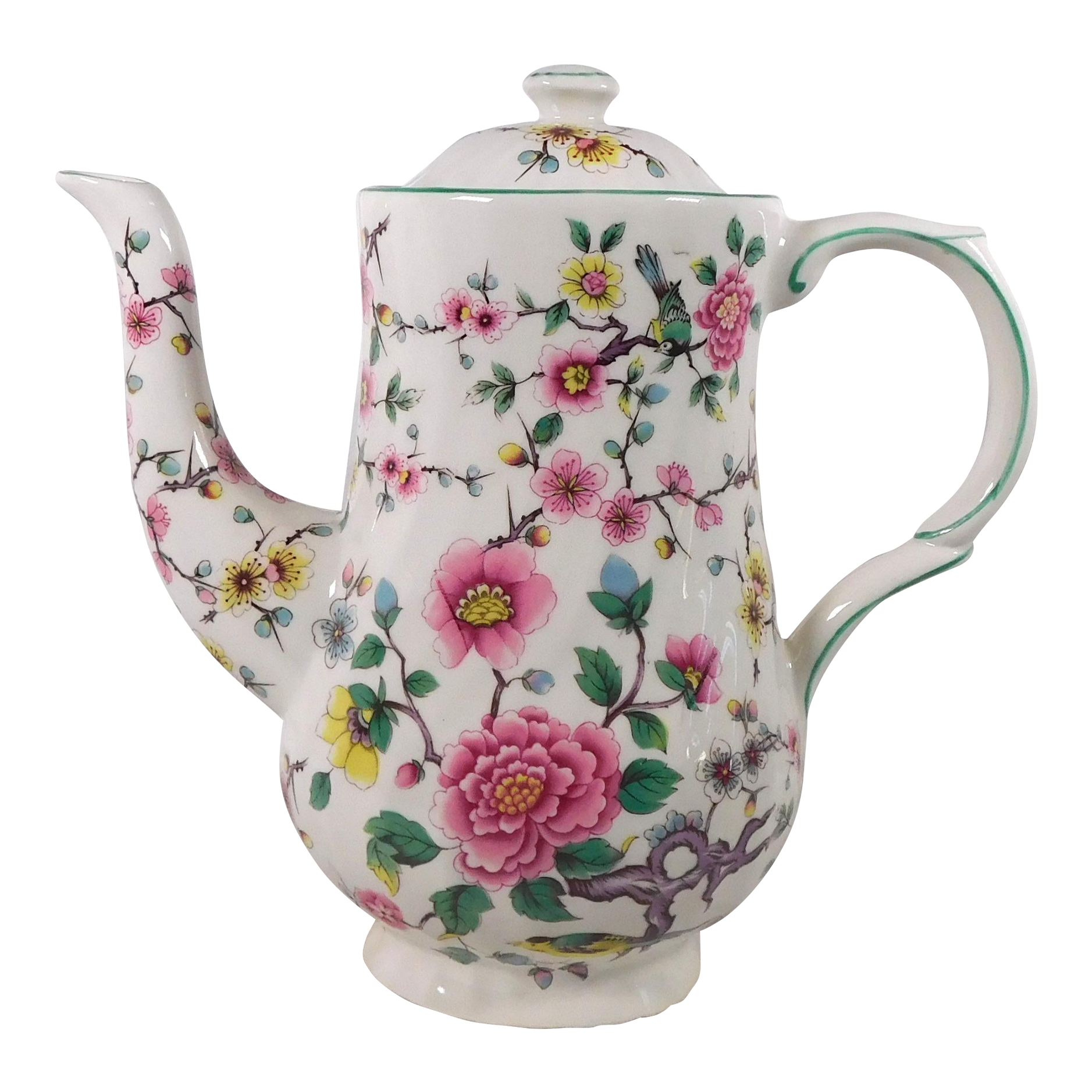 1950s James Kent Old Foley Coffee Pot in Chinese Rose | Chairish