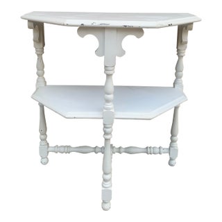 Late 19th Century American Victorian White Painted Walnut Side Table For Sale