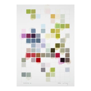 Contemporary Abstract Pencil and Acrylic on Fabriano-Pittura Paper "Sinnliche Komposition 41" by Kyong Lee For Sale