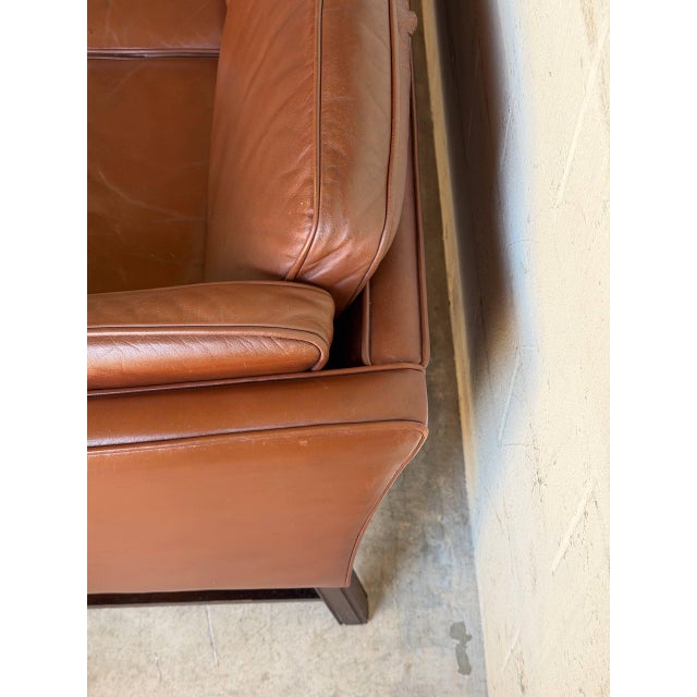 Damgaardens Møbler Brown Leather Loveseat Danish Mid-Century Modern 1970s For Sale - Image 4 of 13