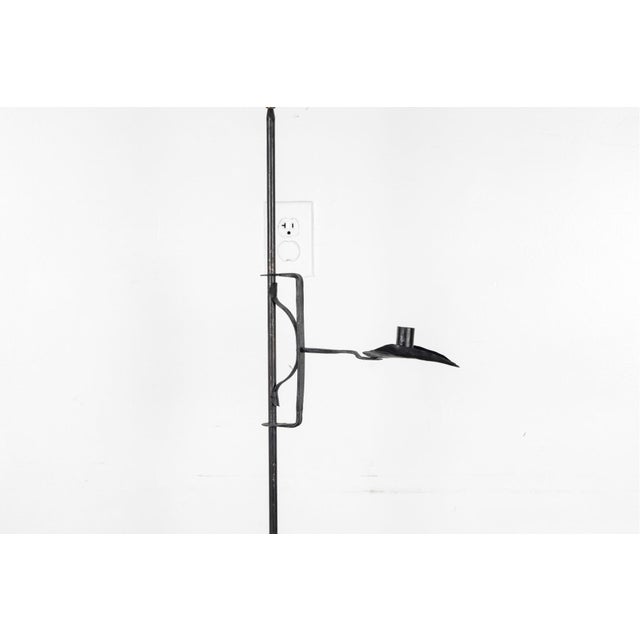 American Antique Wrought Iron Floor Standing Candle-Holder For Sale - Image 3 of 9