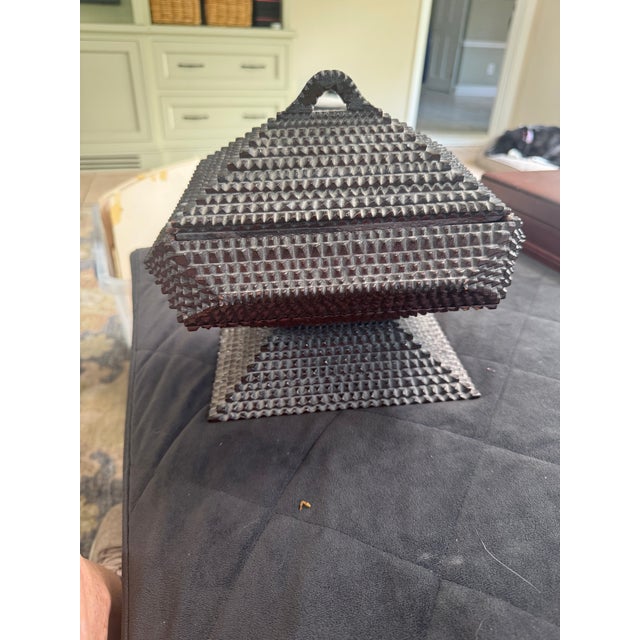 1960s Tramp Art Wooden Storage Box For Sale - Image 4 of 5