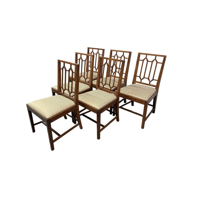 Design Plus Gallery presents a Set of Six Thurston Dining Chairs from Hickory Chair Company. Designed by Thomas O’Brien. A...
