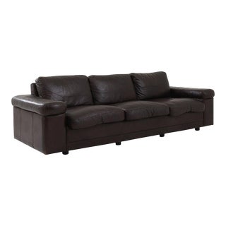 20th Century German Upholstered Leather Sofa For Sale