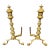 Antique Brass Andirons Pair-Chippendale-Beehive-Claw Foot-Fireplace Dogs-Federal For Sale