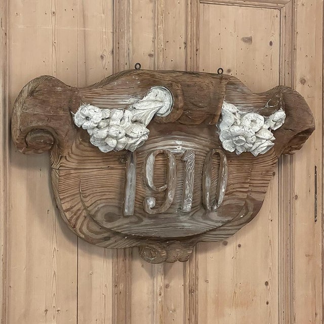 19th Century HandCarved French Neoclassical Address Plaque Chairish