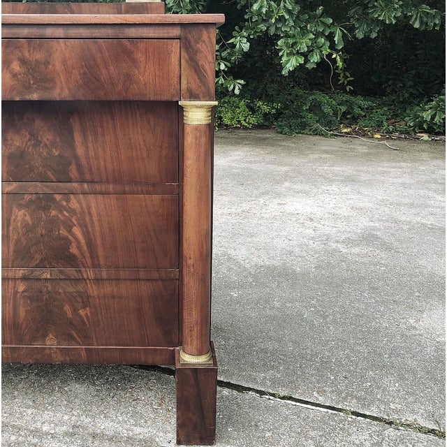 19th Century French Empire Period Mahogany Dresser With Mirror For Sale - Image 14 of 15