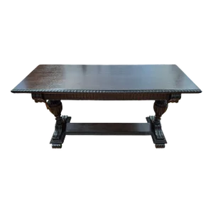 Imperial Grand Rapids Mahogany Tudor Design Console Table