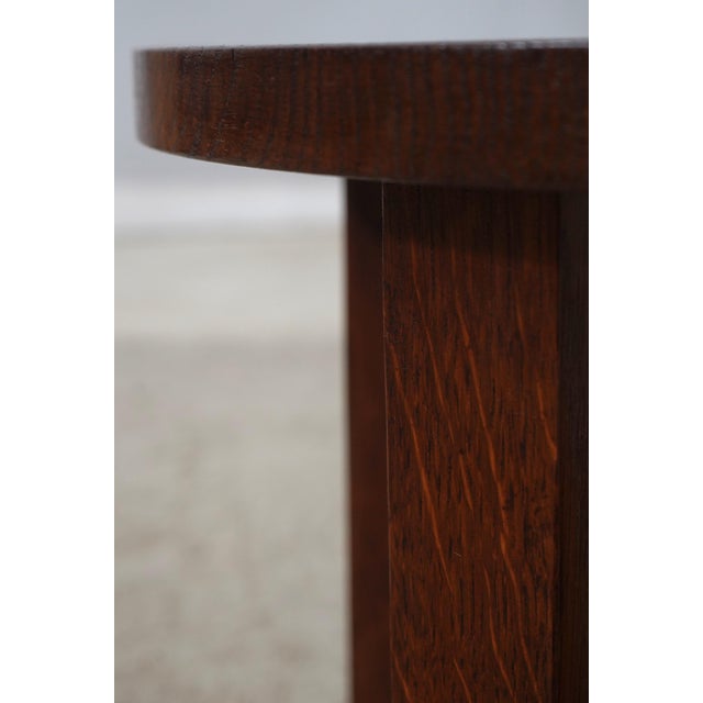 Stickley Antique Round Mission Oak Table For Sale In Philadelphia - Image 6 of 12