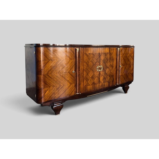 French Art Deco Sideboard in the Style of Jules Leleu, 1940s attributed to Jules Leleu For Sale - Image 15 of 18