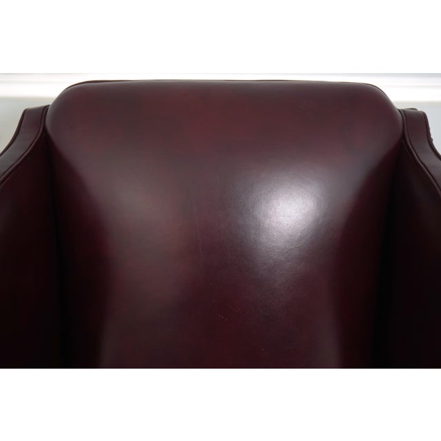 2000 - 2009 Hancock & Moore Leather Wing Chair & Ottoman For Sale - Image 5 of 18