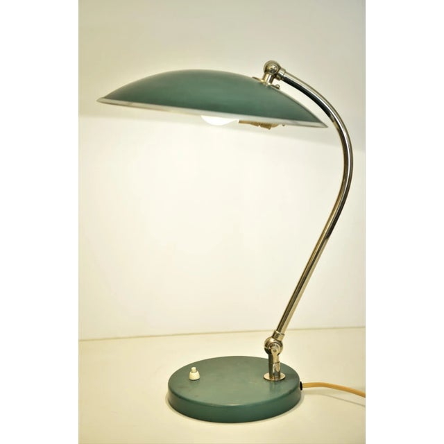 Metal Swedish Functionalistic Table Lamp by Harald Notini for Böhlmarks Lampfabrik AB, 1930s For Sale - Image 7 of 13