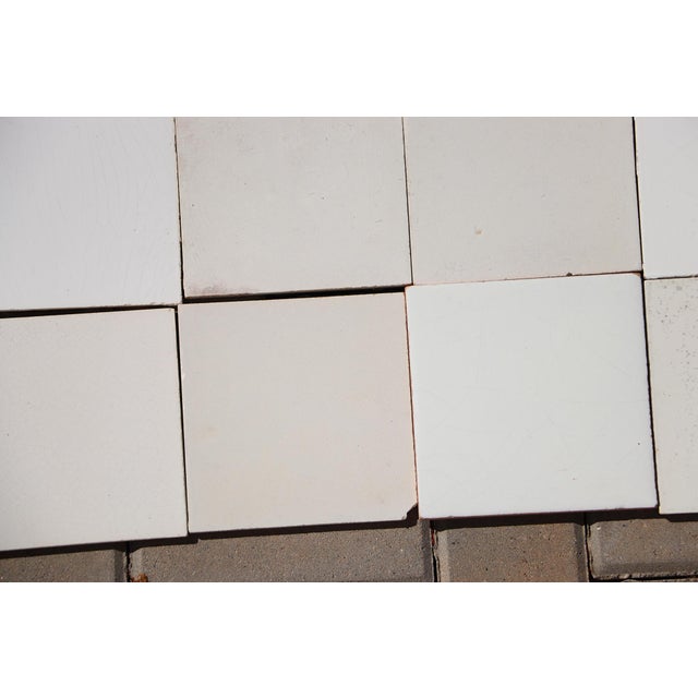 1900s Portuguese Large Antique White & Cream Tiles Set of 32 For Sale - Image 6 of 18