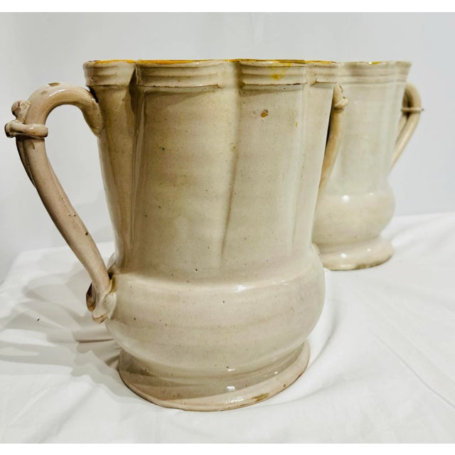 1960s Pair of Vintage Italian Pottery Planter Urns For Sale - Image 5 of 8