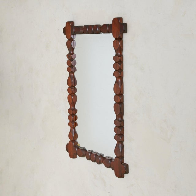 Contemporary Swedish Pine Wall Mirror by Glas Mäster Markaryd No. 01, 1970s For Sale - Image 3 of 9