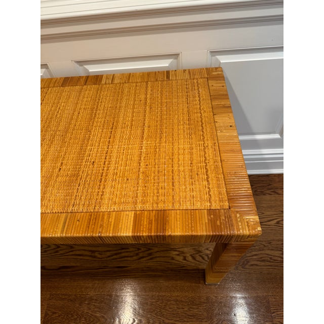 Brown Bielecky Brothers Cane Rattan Console Desk For Sale - Image 8 of 16